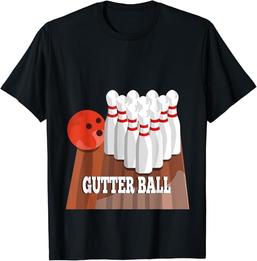 Tenpin bowling Gutter Ball TShirt Amazon.co.uk Fashion
